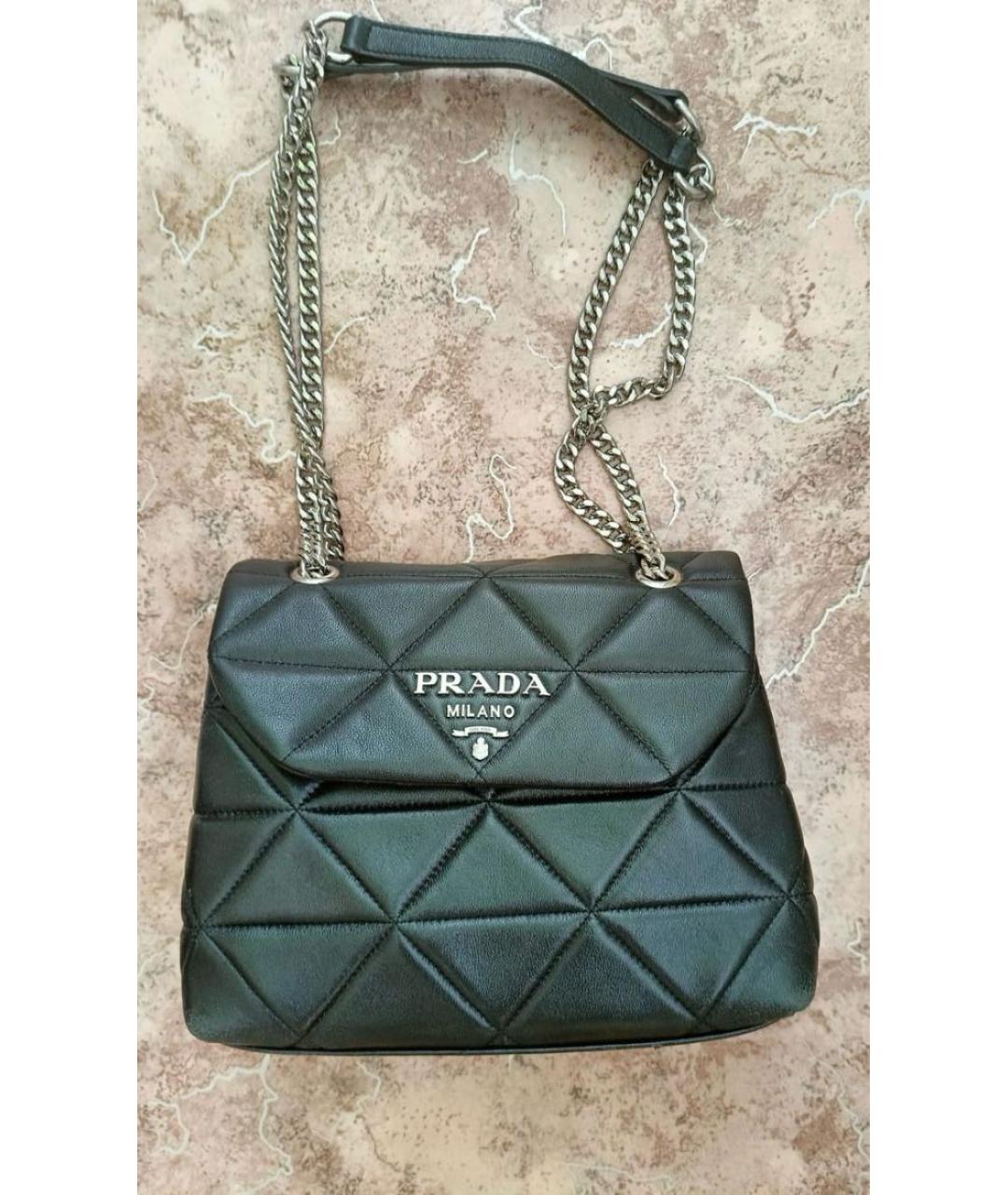 PRADA Черная кожаная сумка через плечо, фото 4