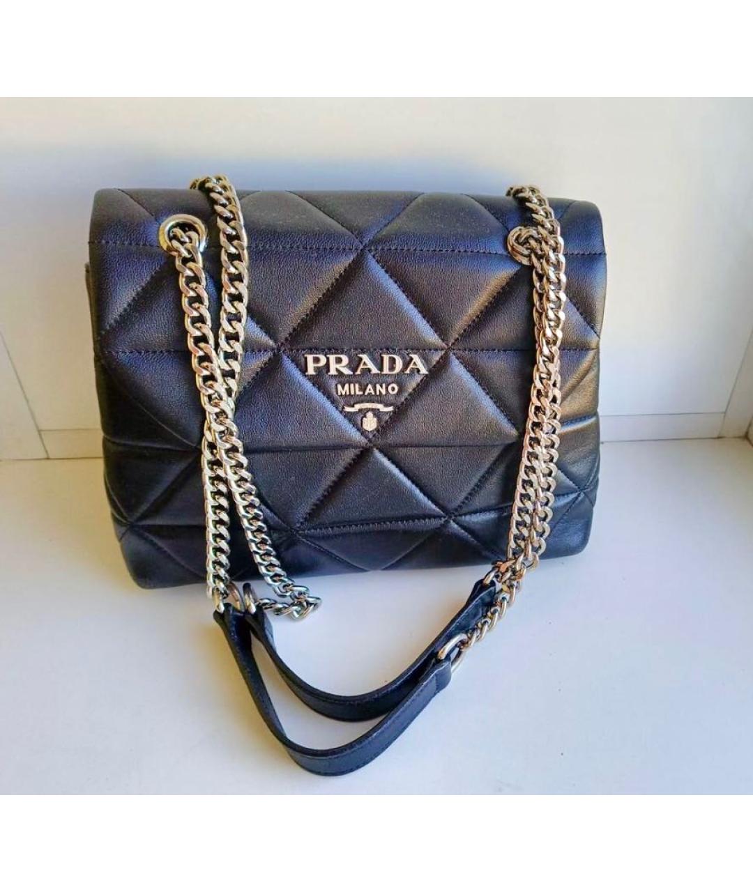 PRADA Черная кожаная сумка через плечо, фото 9