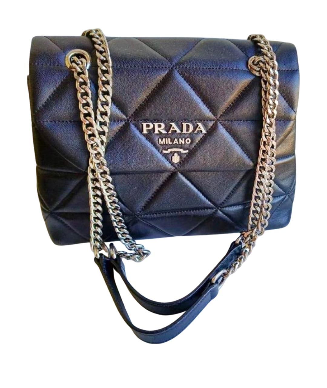 PRADA Черная кожаная сумка через плечо, фото 1