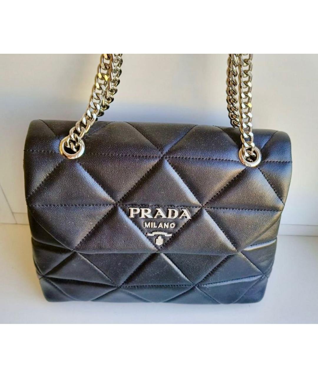 PRADA Черная кожаная сумка через плечо, фото 2