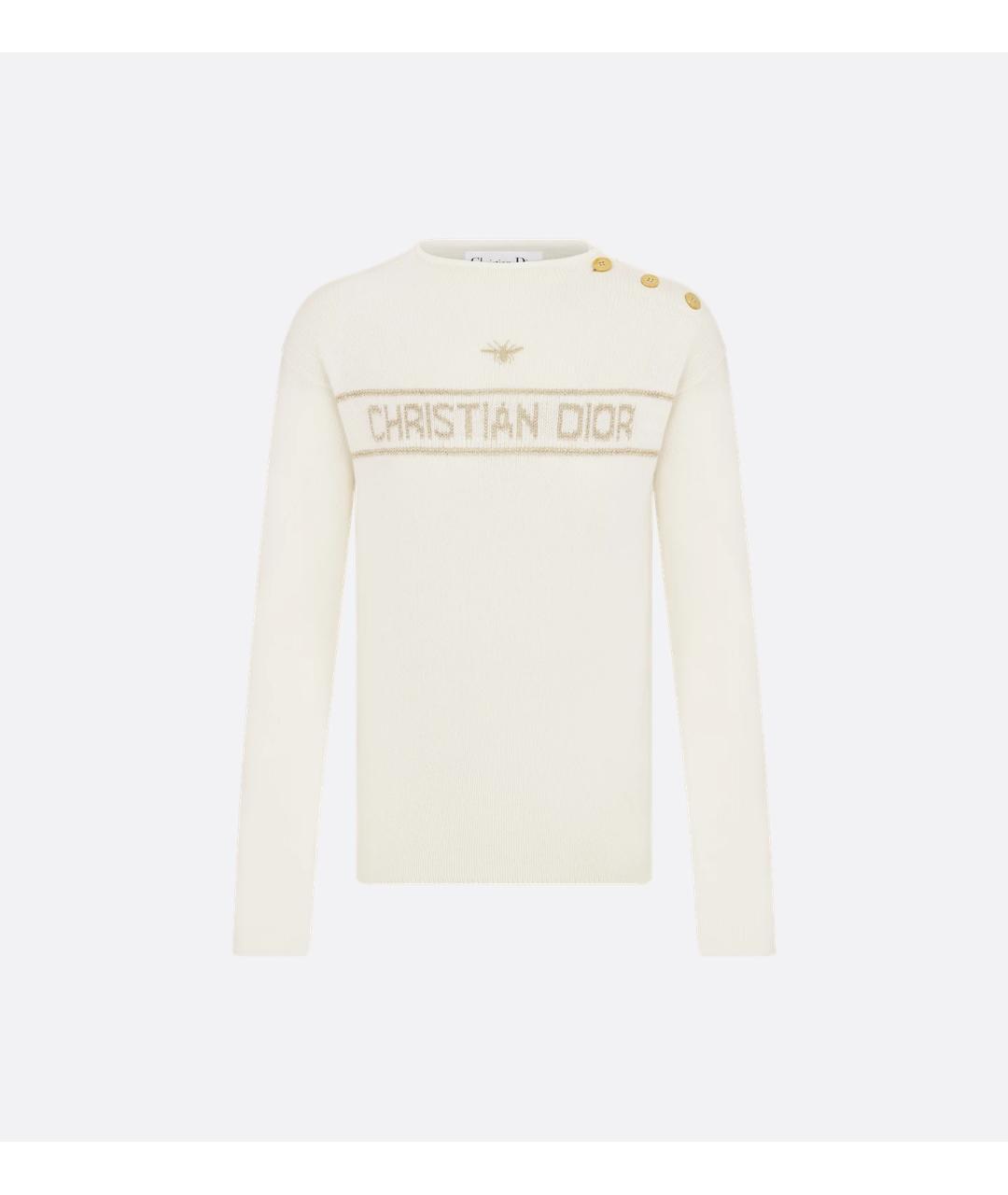 CHRISTIAN DIOR Бежевый кашемировый джемпер / свитер, фото 3