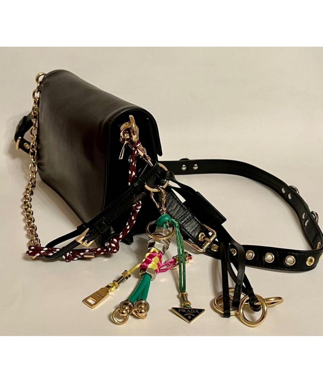 PRADA Черная кожаная сумка через плечо, фото 3