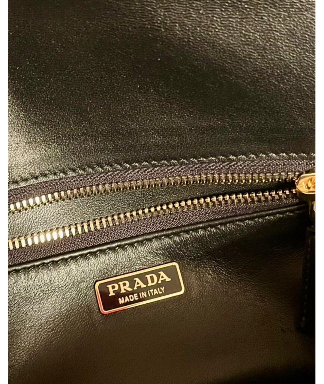 PRADA Черная кожаная сумка через плечо, фото 7