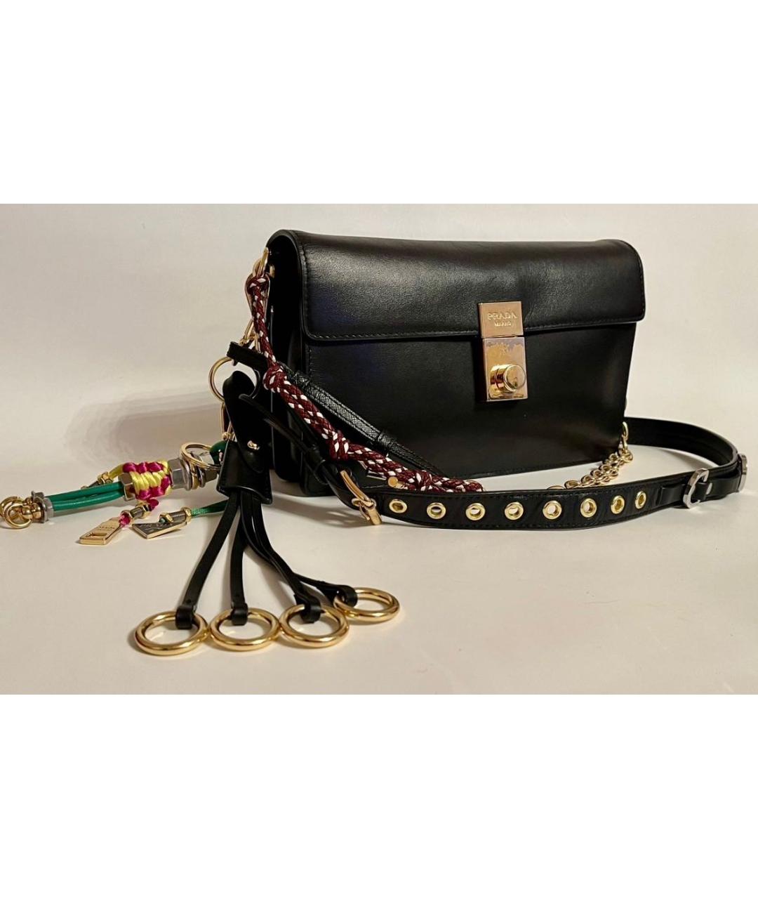 PRADA Черная кожаная сумка через плечо, фото 9