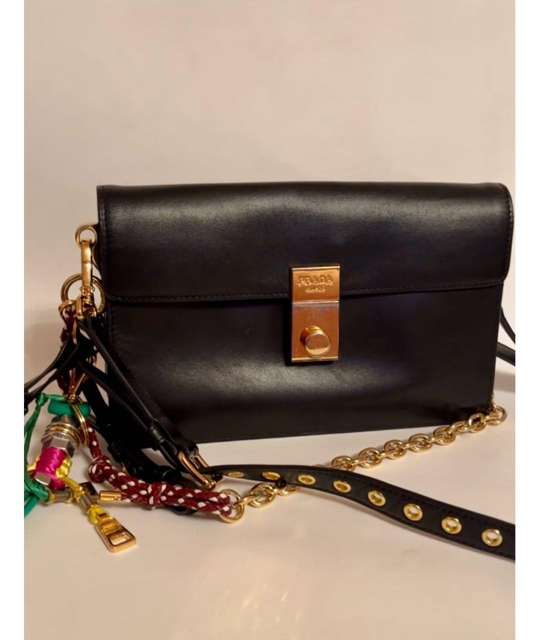 PRADA Черная кожаная сумка через плечо, фото 2