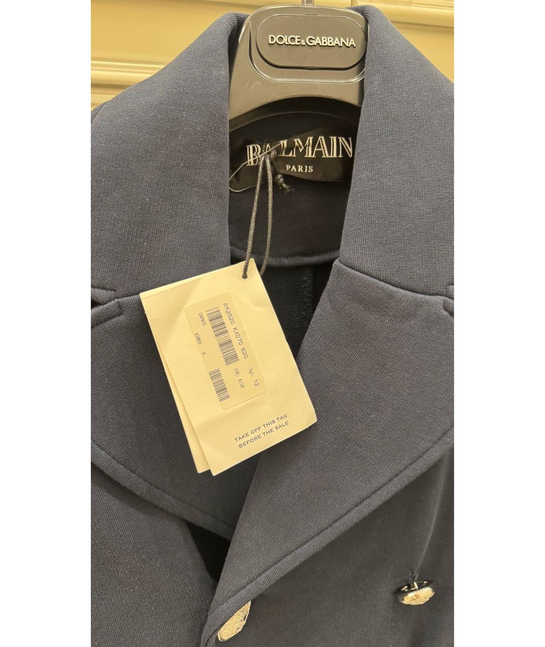 BALMAIN Темно-синий хлопковый жакет / жилет, фото 3