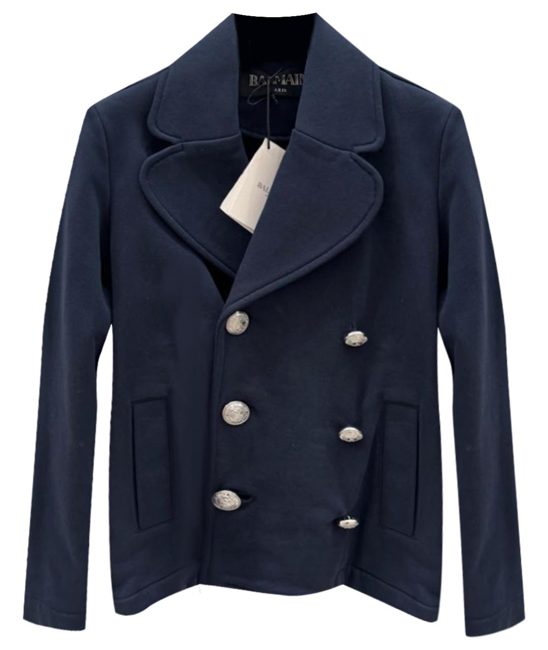 BALMAIN Темно-синий хлопковый жакет / жилет, фото 1