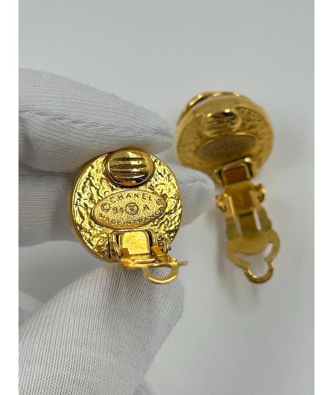 CHANEL Золотые позолоченные клипсы, фото 3