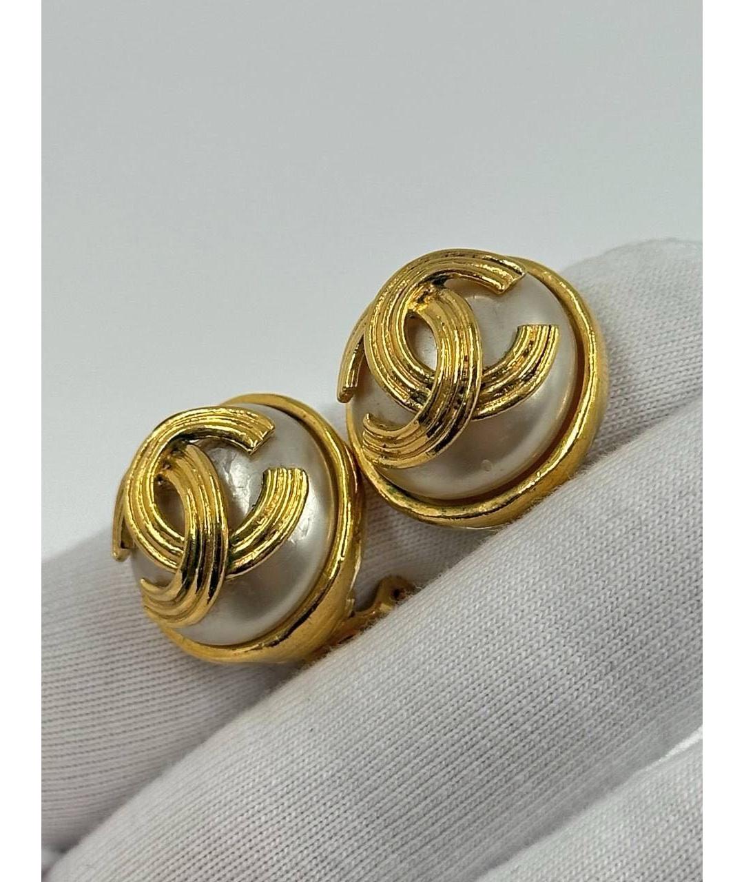 CHANEL Золотые позолоченные клипсы, фото 7