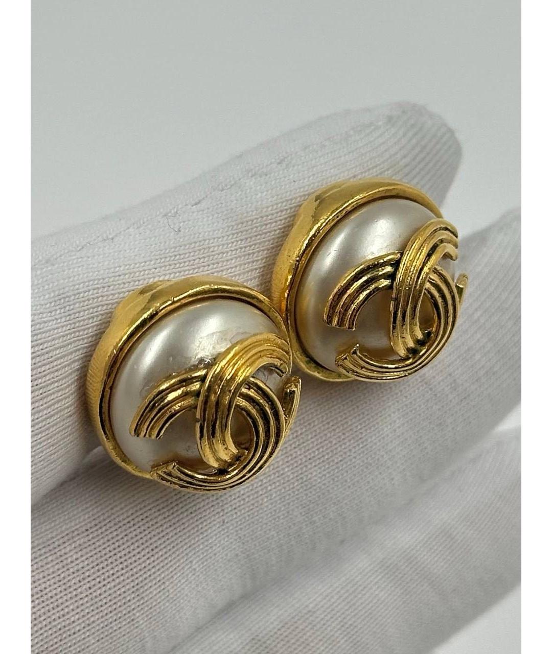 CHANEL Золотые позолоченные клипсы, фото 5