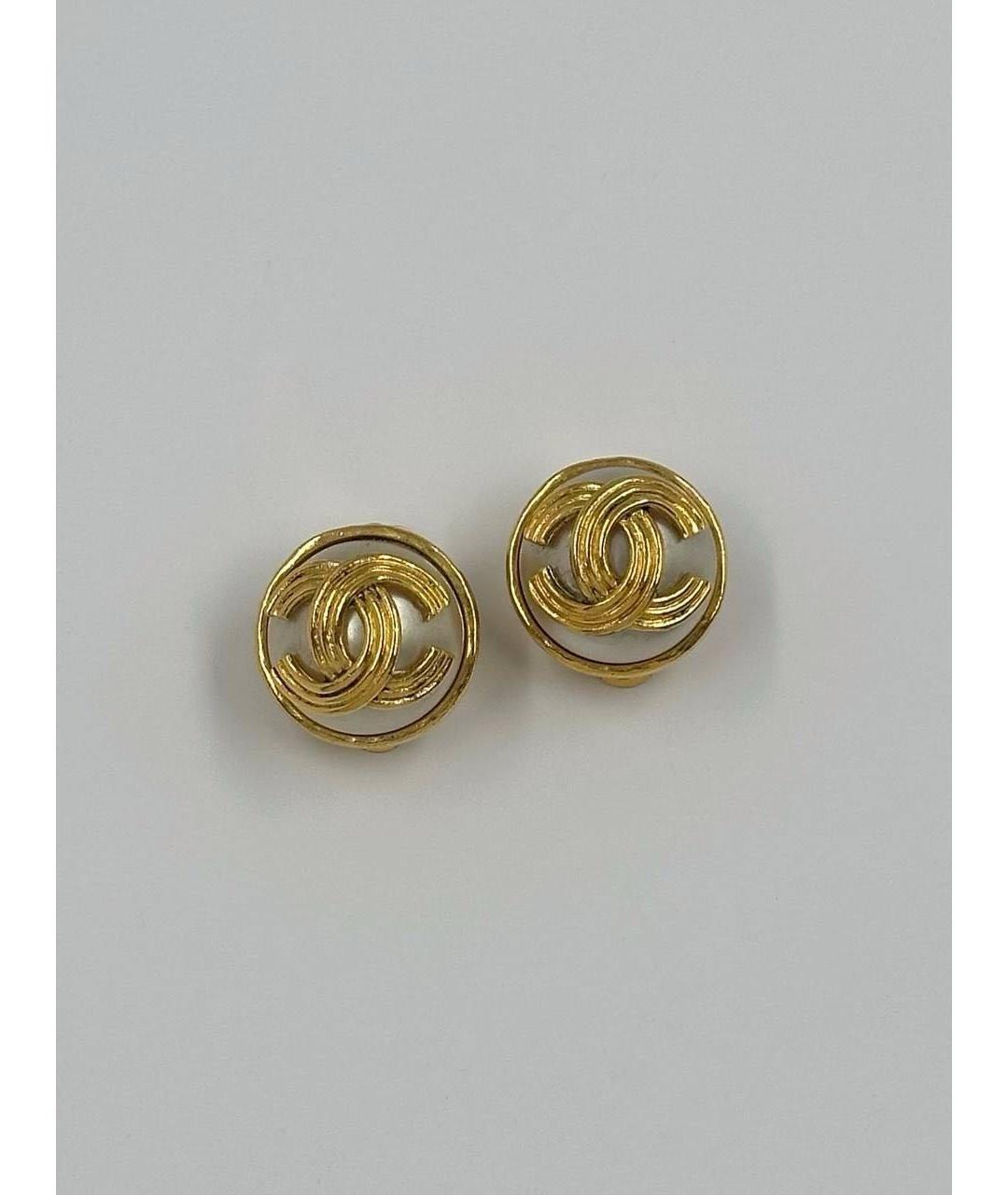 CHANEL Золотые позолоченные клипсы, фото 10