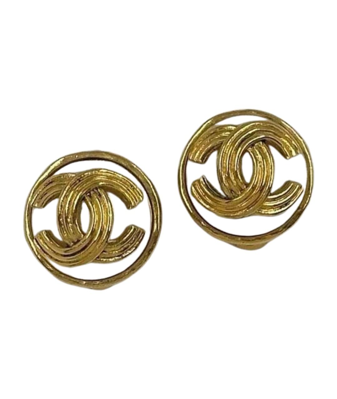 CHANEL Золотые позолоченные клипсы, фото 1