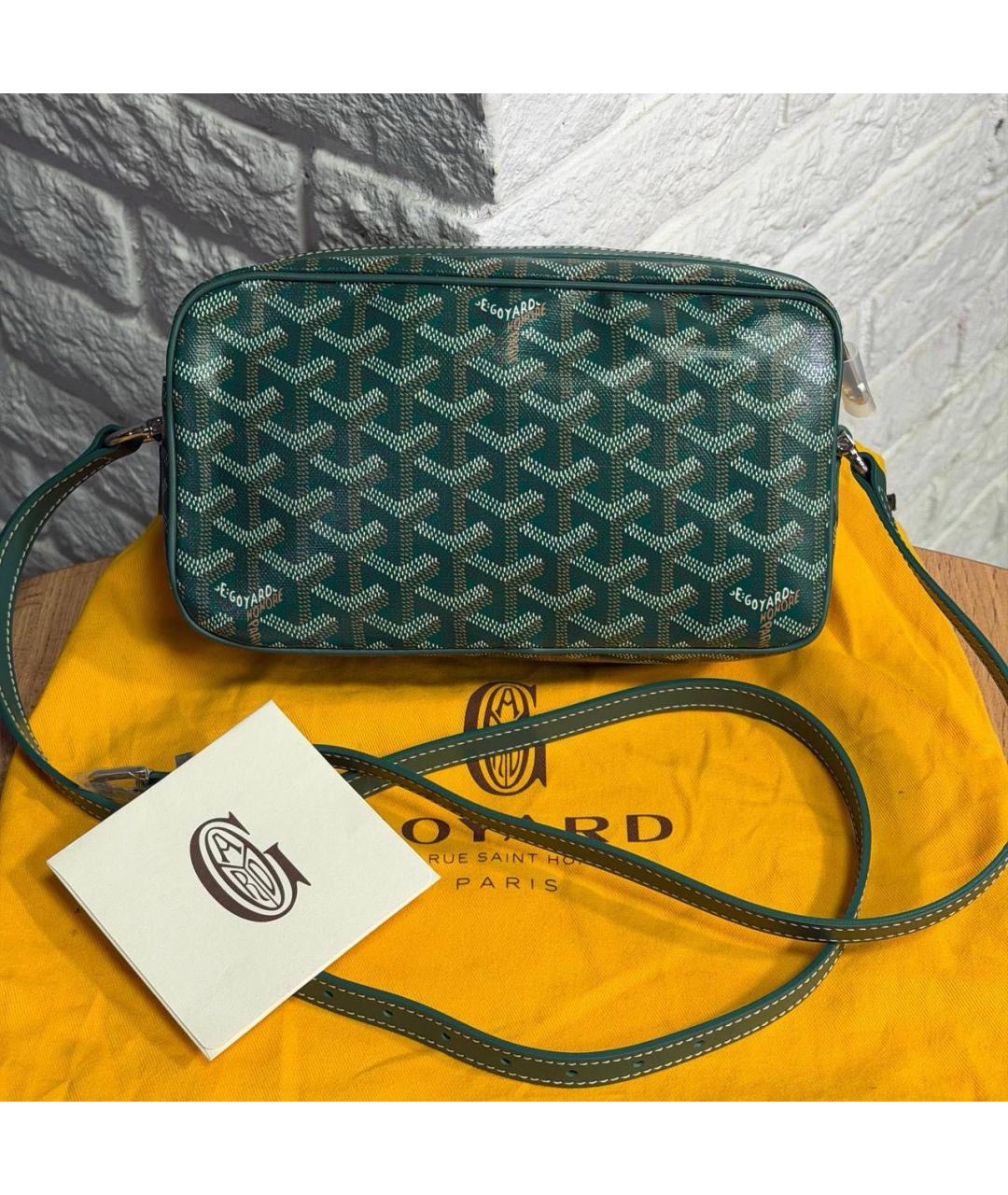 GOYARD Зеленая кожаная сумка через плечо, фото 2