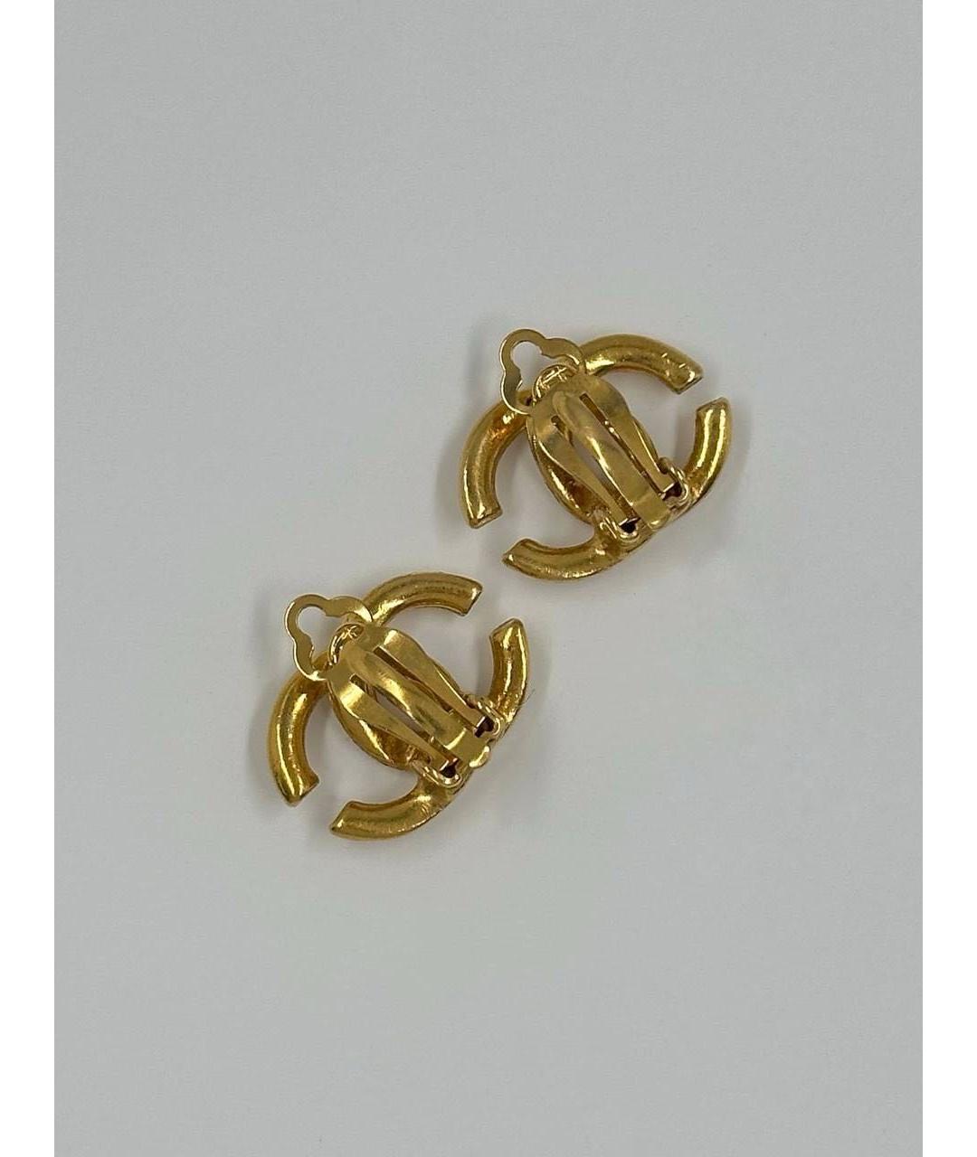 CHANEL Золотые позолоченные клипсы, фото 2