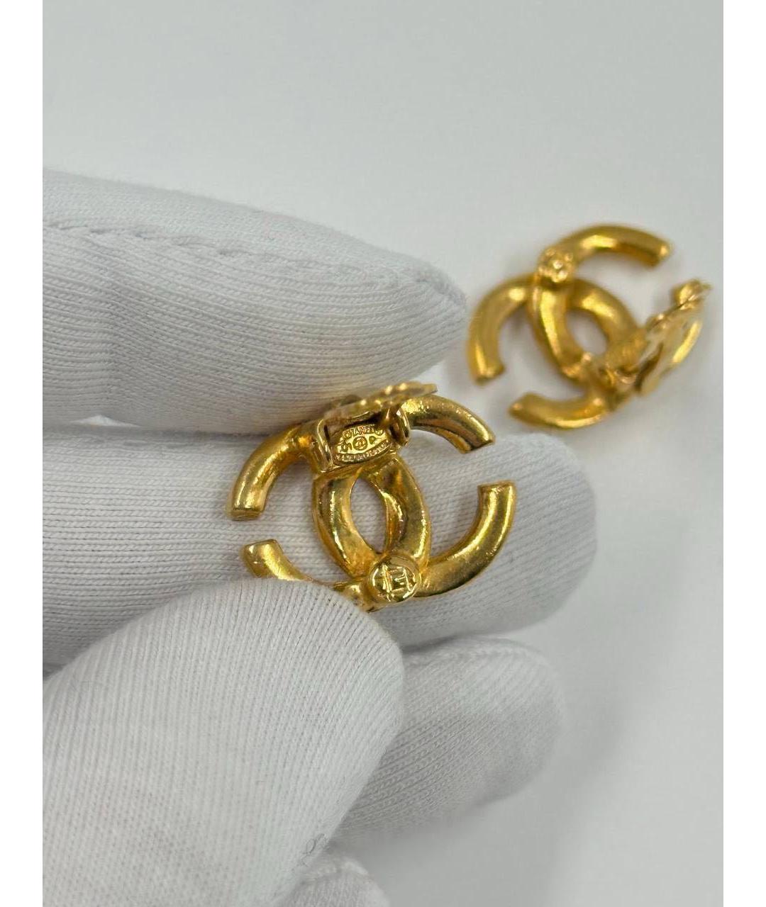 CHANEL Золотые позолоченные клипсы, фото 3