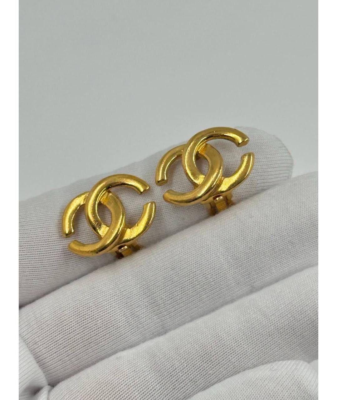 CHANEL Золотые позолоченные клипсы, фото 5