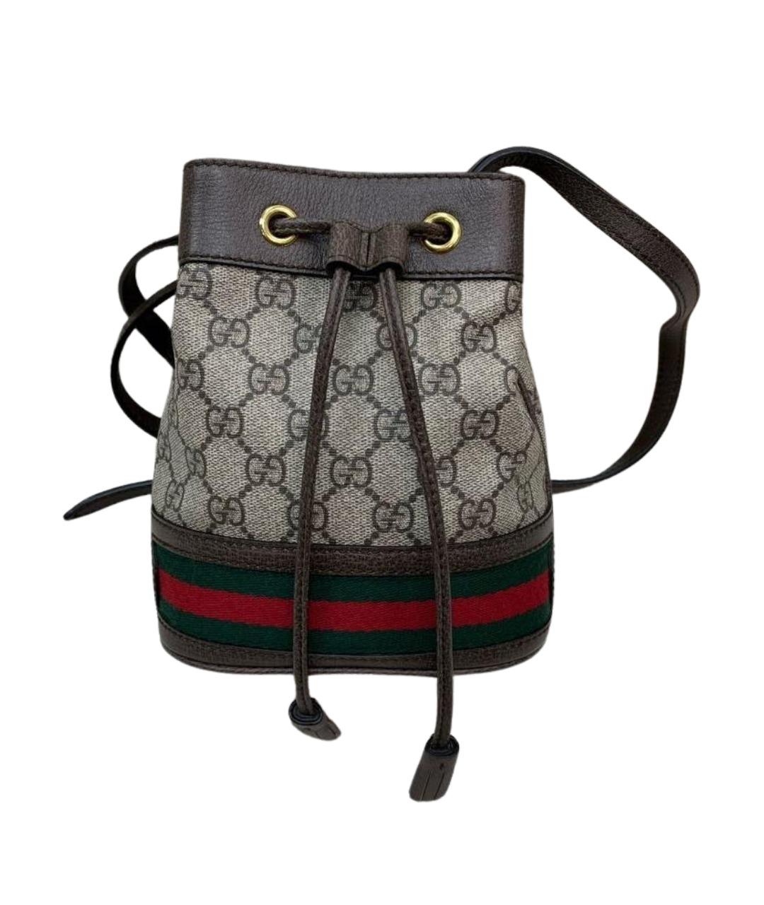 GUCCI Коричневая кожаная сумка через плечо, фото 1