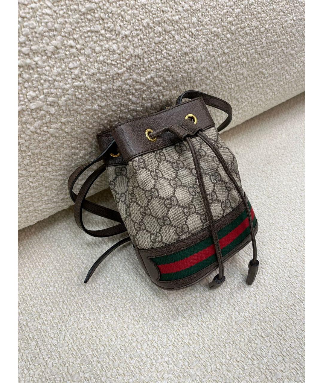 GUCCI Коричневая кожаная сумка через плечо, фото 2