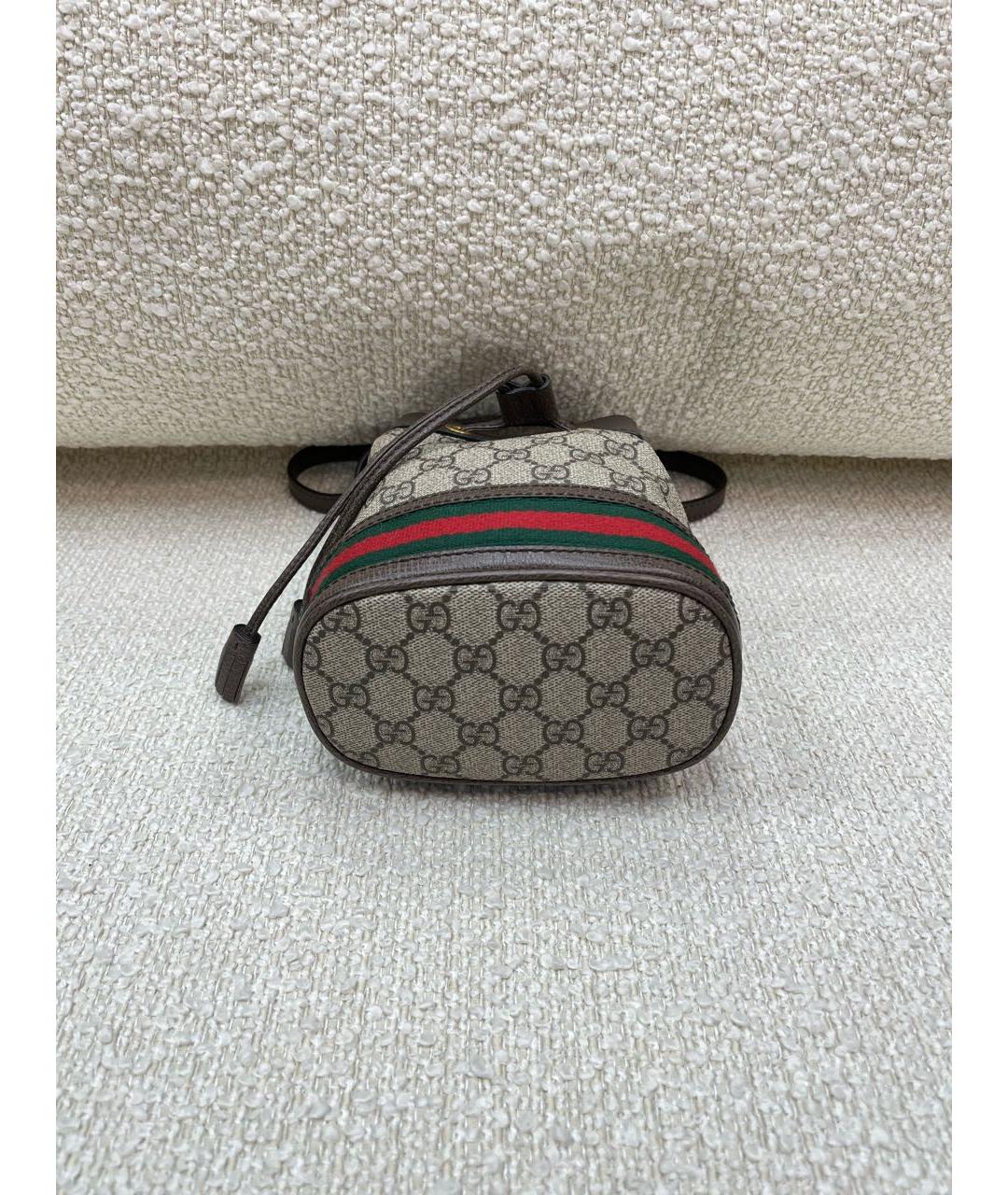 GUCCI Коричневая кожаная сумка через плечо, фото 6