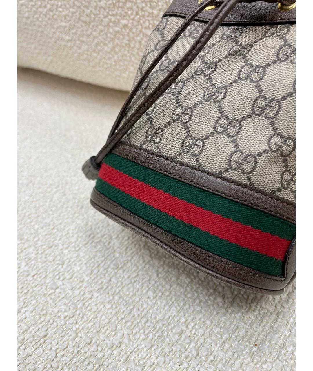 GUCCI Коричневая кожаная сумка через плечо, фото 7