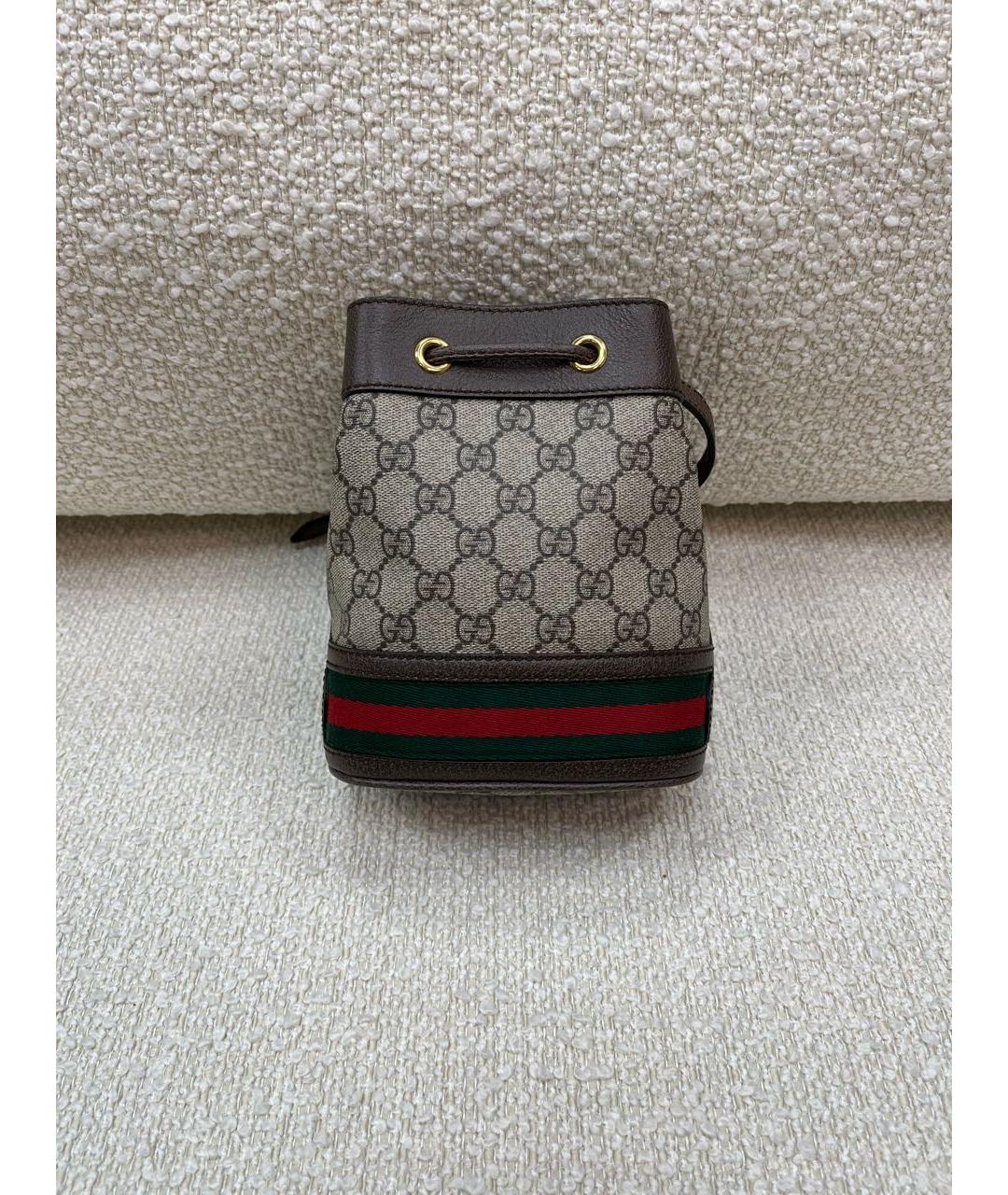 GUCCI Коричневая кожаная сумка через плечо, фото 3