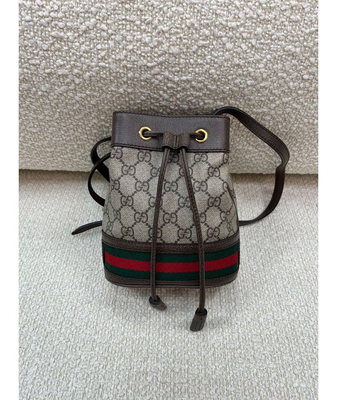 GUCCI Коричневая кожаная сумка через плечо, фото 8