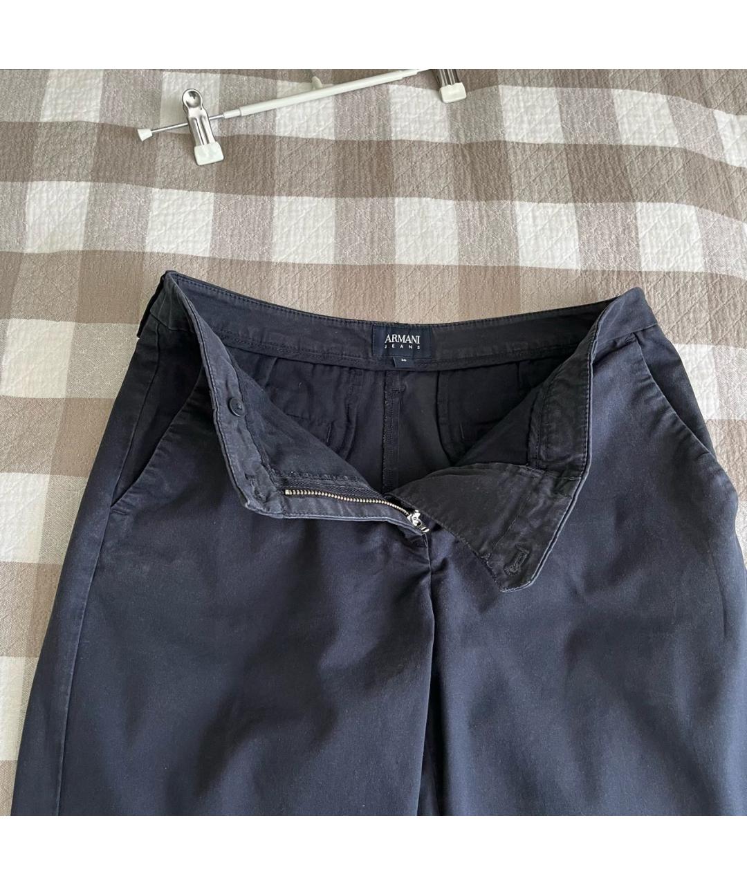 ARMANI JEANS Темно-синие хлопко-эластановые брюки узкие, фото 7