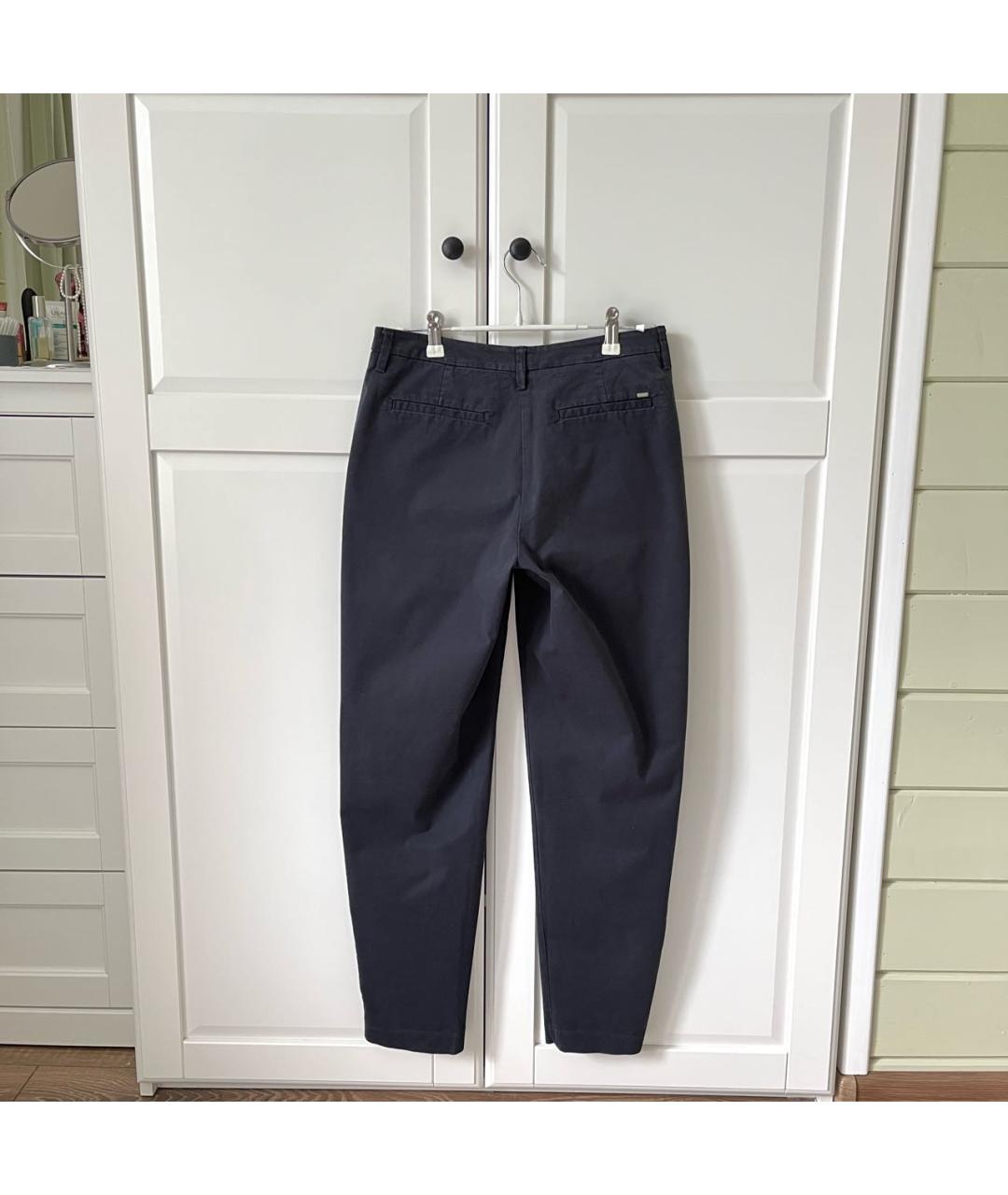 ARMANI JEANS Темно-синие хлопко-эластановые брюки узкие, фото 2