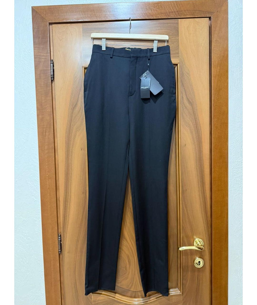 SAINT LAURENT Черные шерстяные брюки узкие, фото 5