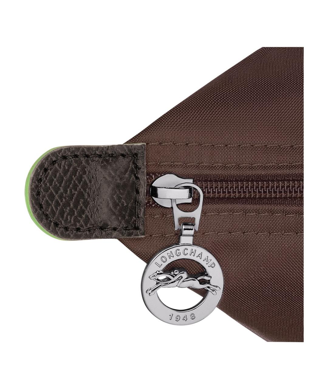 LONGCHAMP Коричневая кожаная сумка с короткими ручками, фото 5