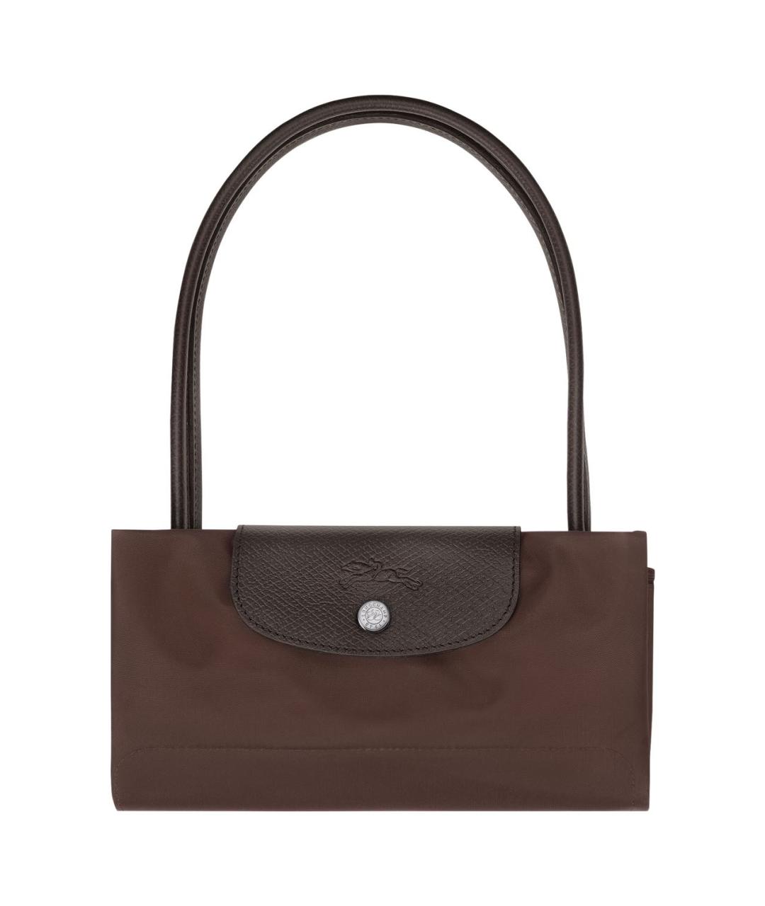 LONGCHAMP Коричневая кожаная сумка с короткими ручками, фото 6