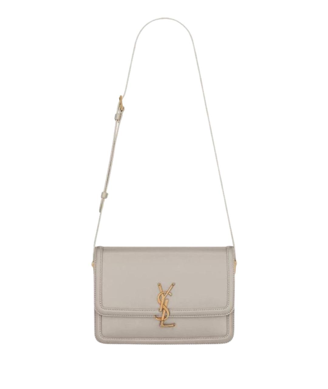 SAINT LAURENT Бежевая кожаная сумка через плечо, фото 1