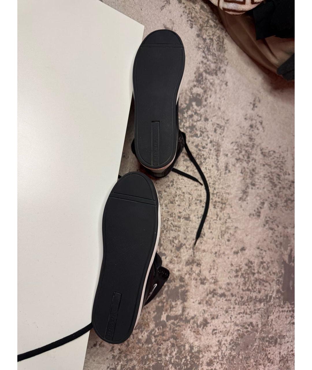 PRADA Черные кожаные кроссовки, фото 6