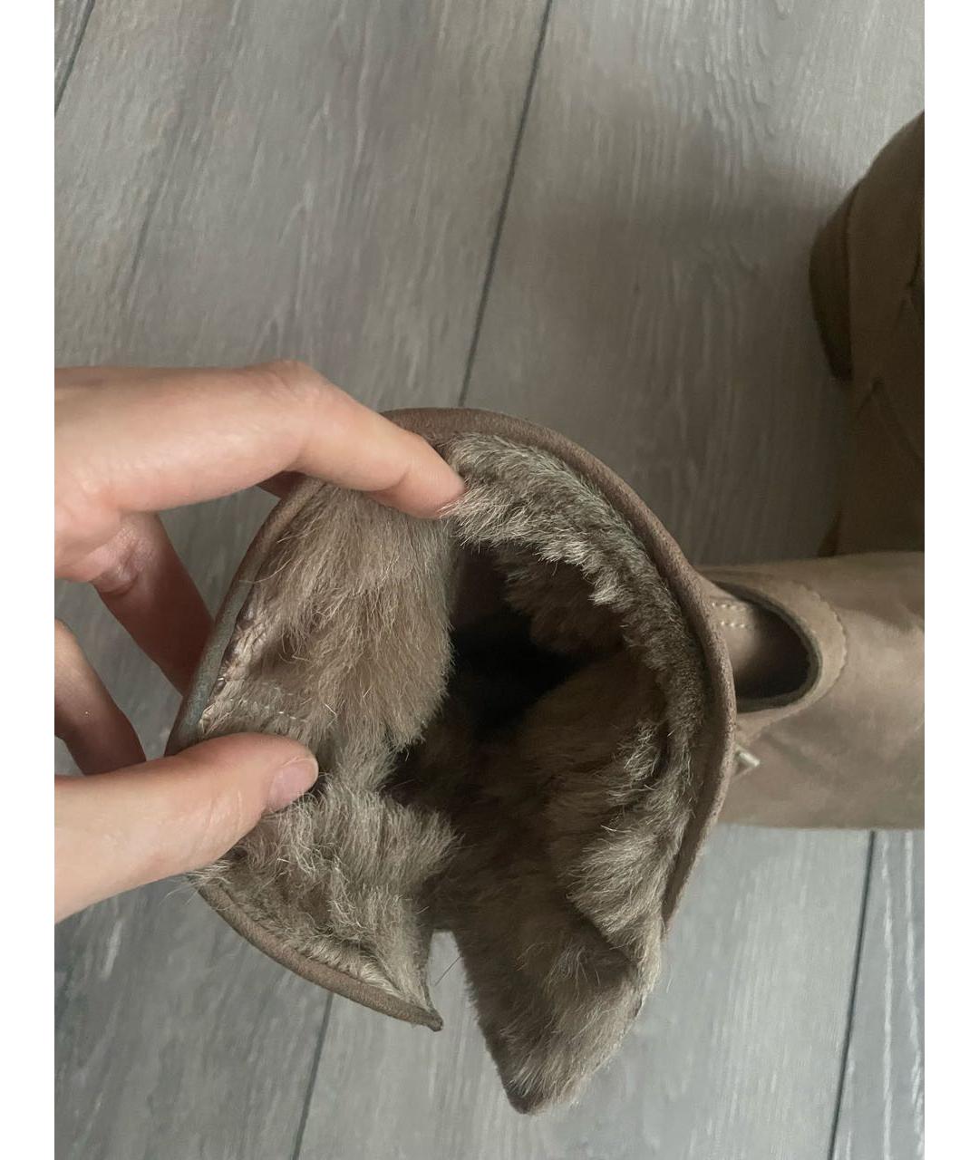 JIMMY CHOO Бежевые замшевые полусапоги, фото 3