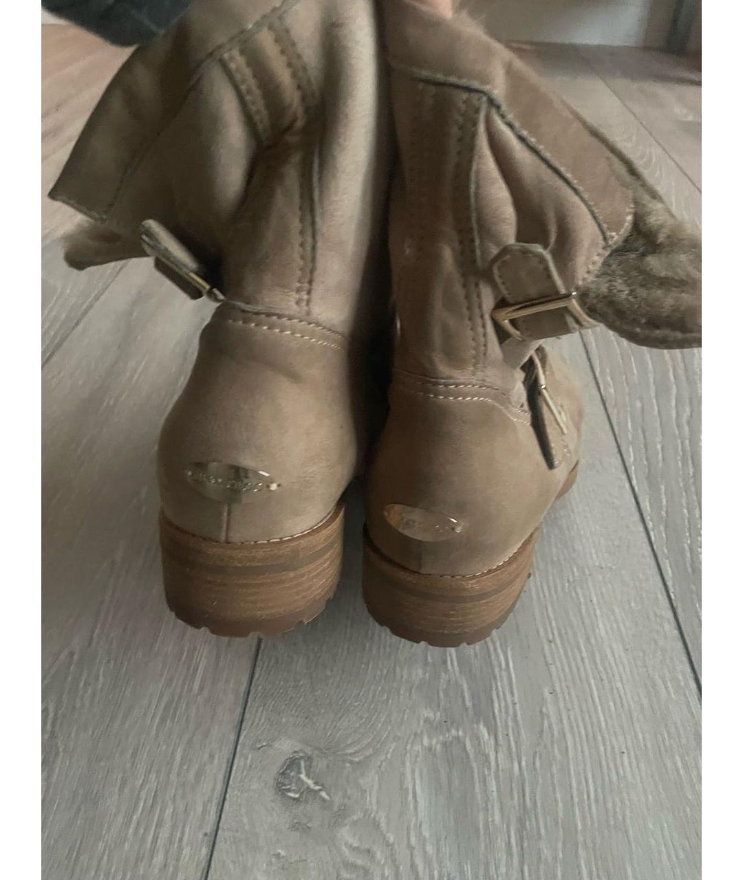 JIMMY CHOO Бежевые замшевые полусапоги, фото 4