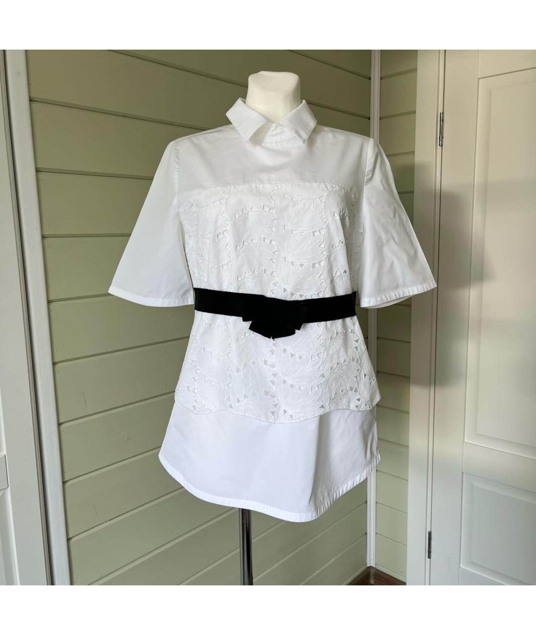 MAX MARA Белая хлопковая блузы, фото 2