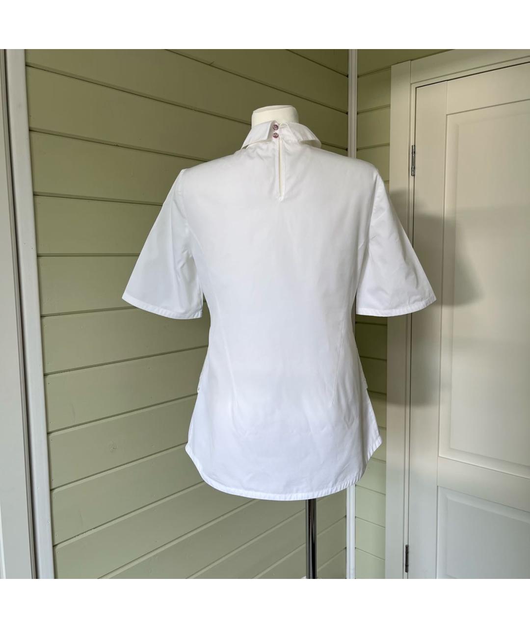 MAX MARA Белая хлопковая блузы, фото 3