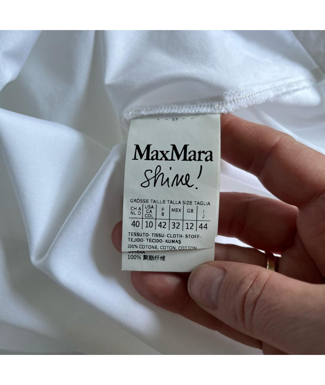 MAX MARA Белая хлопковая блузы, фото 7