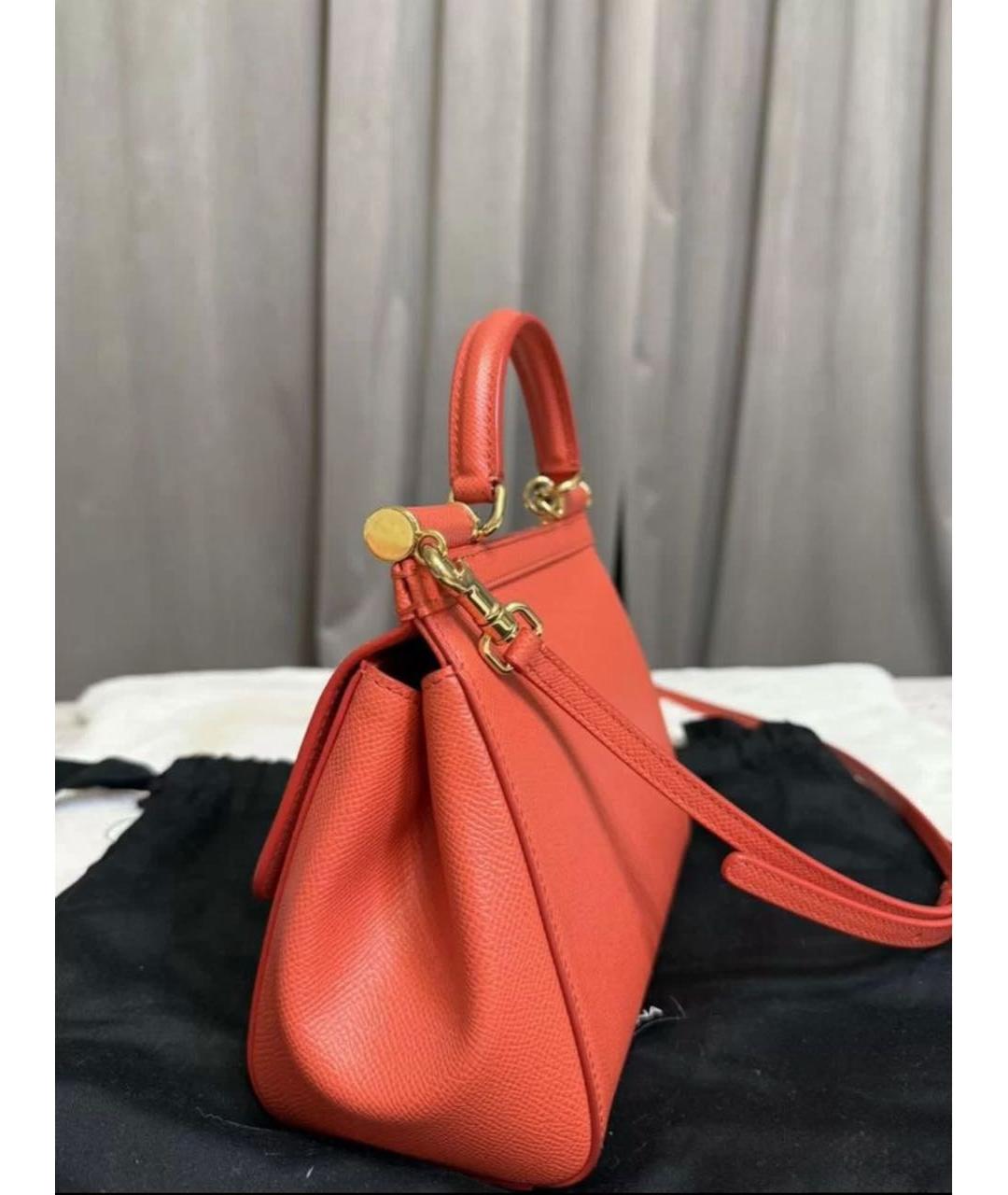 DOLCE&GABBANA Красная кожаная сумка с короткими ручками, фото 3