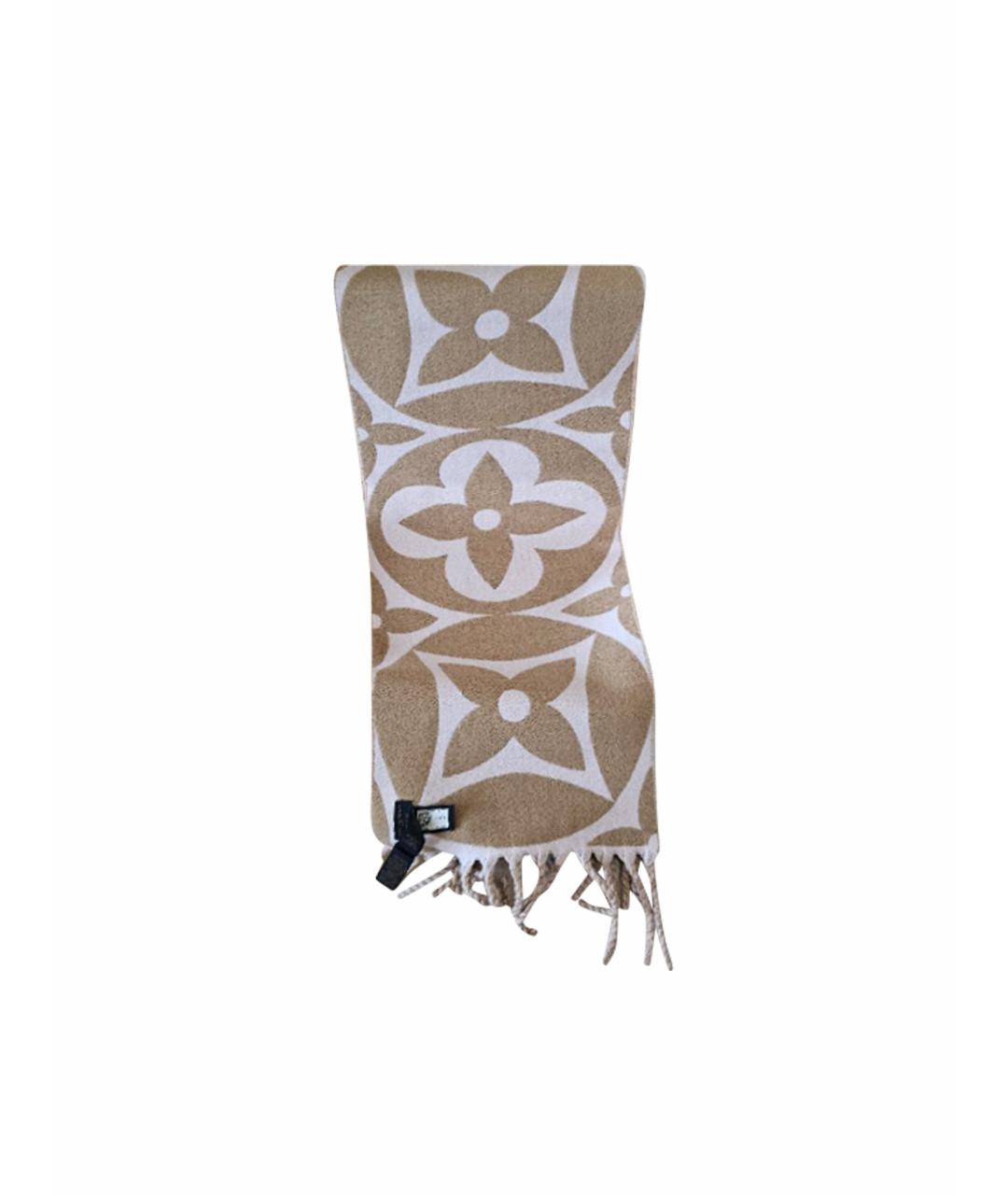 LOUIS VUITTON Бежевый шерстяной шарф, фото 1