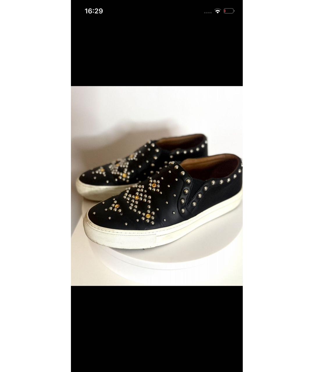 GIVENCHY Черные кожаные слипоны, фото 4