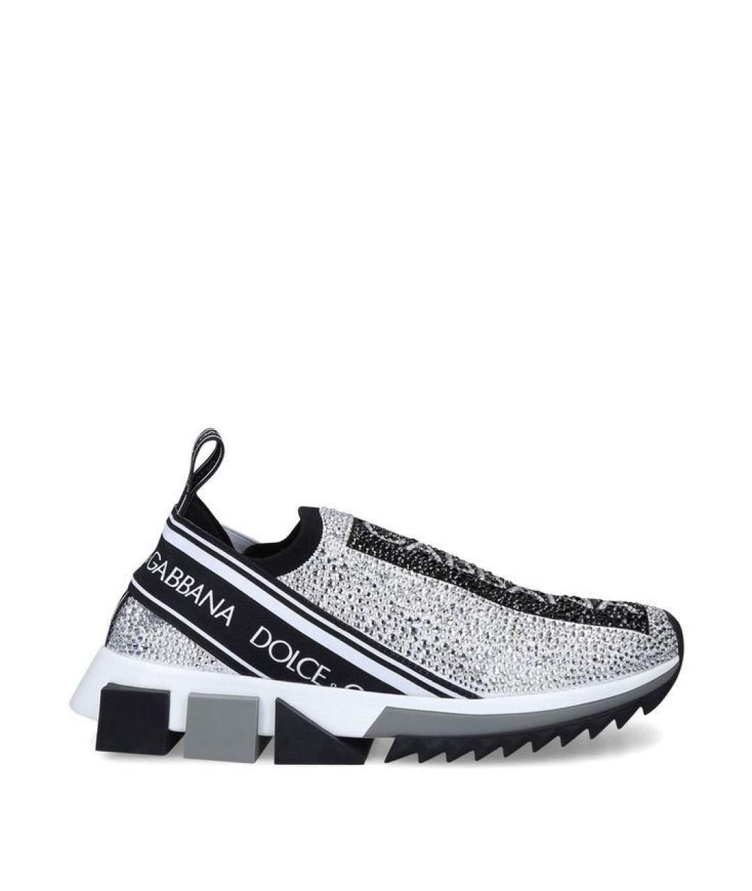 DOLCE&GABBANA Серебряные текстильные кроссовки, фото 8
