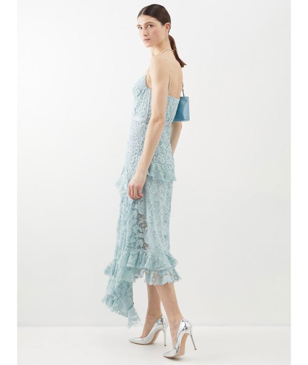 ERDEM Голубое полиэстеровое коктейльное платье, фото 6
