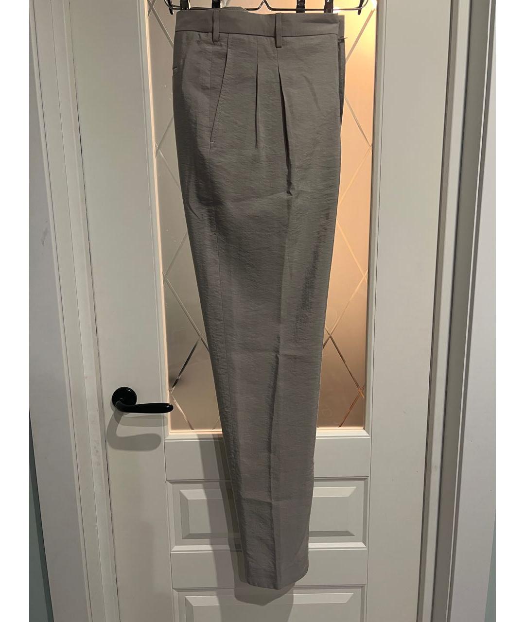 GIORGIO ARMANI Бежевые шелковые классические брюки, фото 4