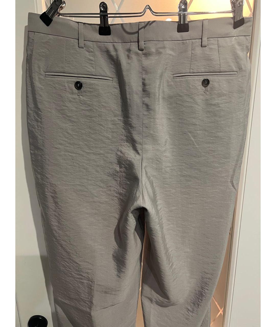 GIORGIO ARMANI Бежевые шелковые классические брюки, фото 3