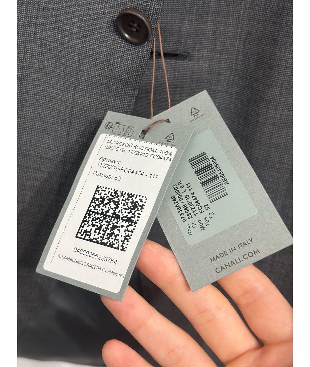 CANALI Антрацитовый классический костюм, фото 6
