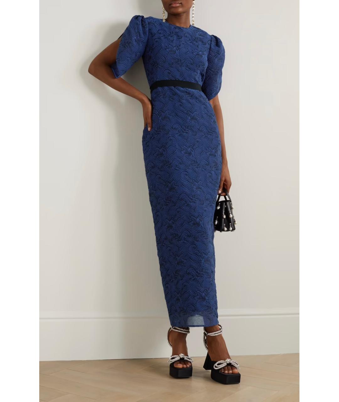 ERDEM Синее хлопковое коктейльное платье, фото 2