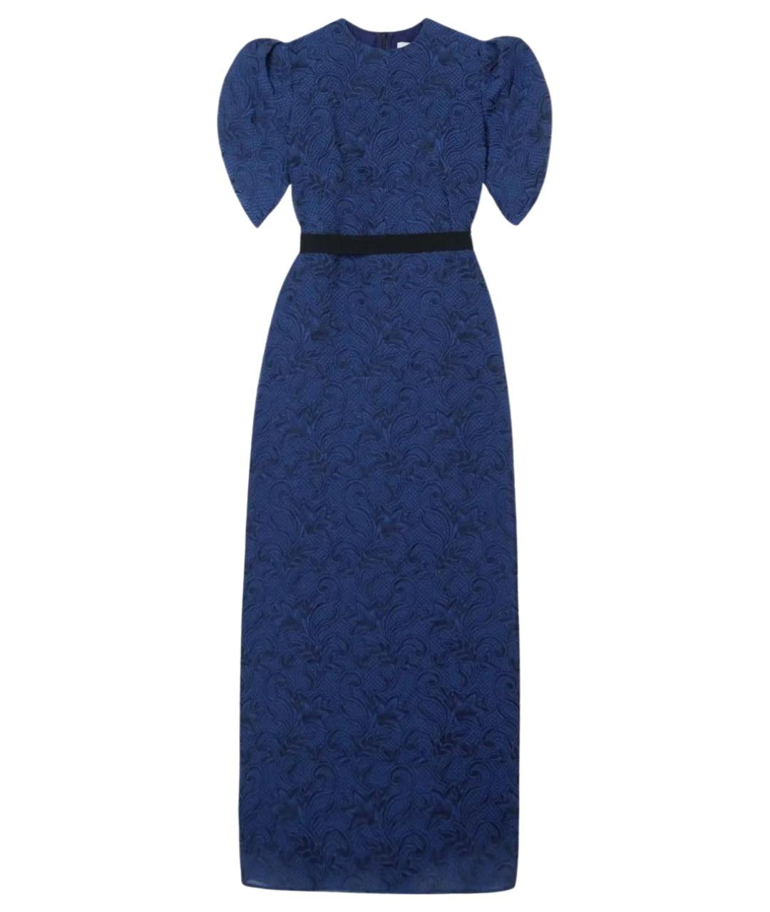 ERDEM Синее хлопковое коктейльное платье, фото 1