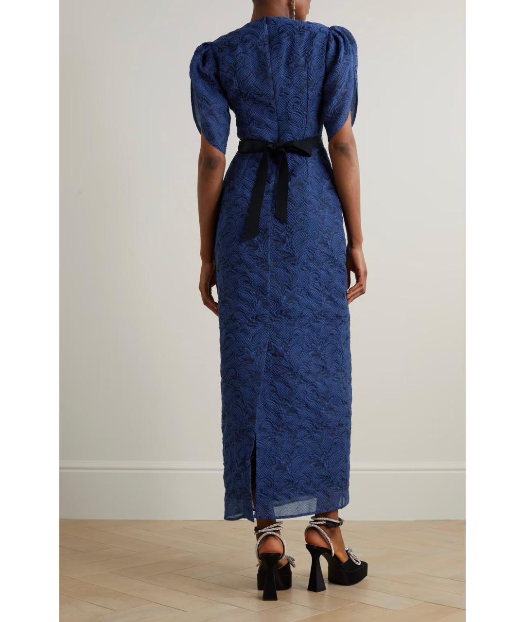 ERDEM Синее хлопковое коктейльное платье, фото 3