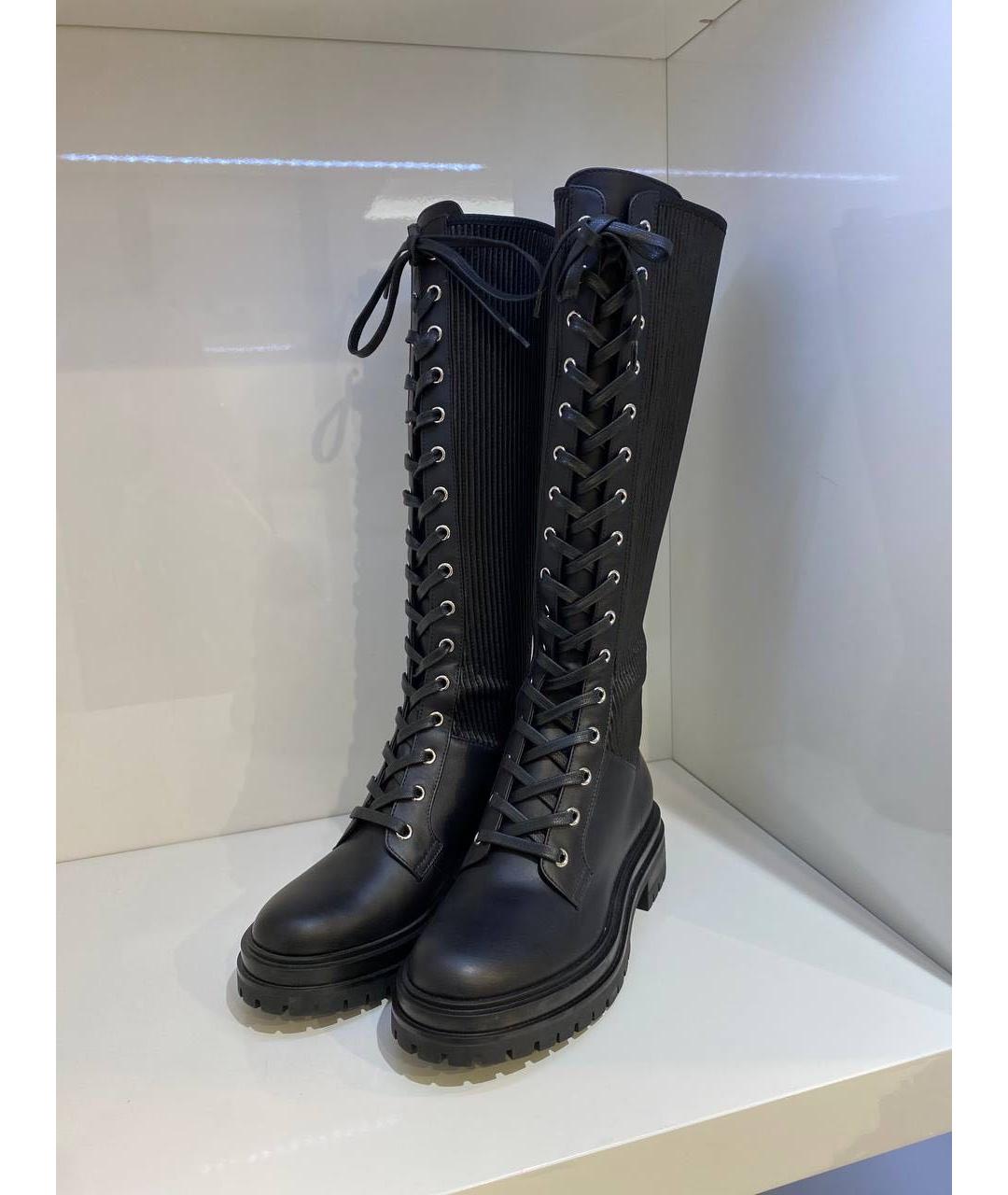 GIANVITO ROSSI Черные кожаные сапоги, фото 2